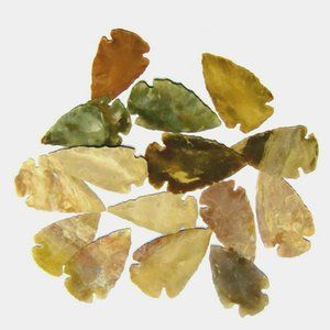 Hand Knapped Stone Agate Arrowheads For 1" to 2" 5 Pieces